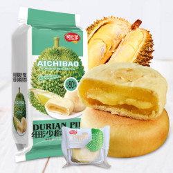 爱吃堡 200g细沙榴莲饼 进口金枕头榴莲果肉休闲下午茶点心糕点 *2件