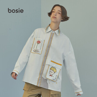 bosie 翻领印花小王子联名款男士衬衫19030302179 白色XL
