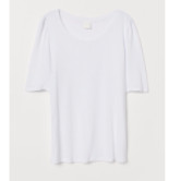 H&M 女士纯色宽松短袖T恤 0753451 白色 S