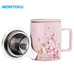 MORITOKU  MTCCP-03  樱花柴犬-粉 马克杯泡茶杯 350毫升