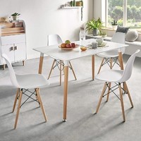 林氏木业 LS179 北欧简约餐桌椅组合 一桌四椅