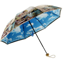 百盛洋伞 双层伞布三折防晒遮阳伞 防紫外线太阳伞晴雨两用雨伞