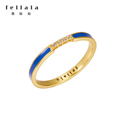 fellala翡拉拉简约结系列戒指女 个性气质食指轻奢珐琅尾戒指环潮 S码