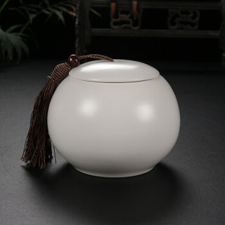 顶梵 亚光素雅系列 0513 陶瓷茶叶罐 喜鹊莲藕 900ml