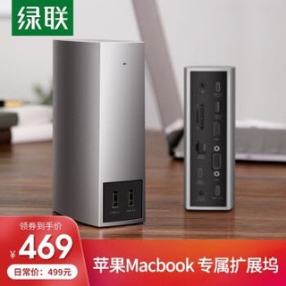 绿联 Type-C扩展坞适用苹果电脑Macbook USB-C转HDMI/VGA 网口 USB