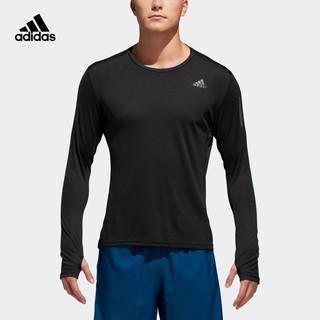 阿迪达斯官网adidas 男装跑步运动长袖T恤 DQ2576 黑色 M