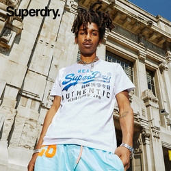 英国Superdry极度干燥T恤男圆领短袖春夏渐变印花LOGO上衣潮牌