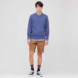 UNIQLO 优衣库 男士纯色套头运动衫419500 蓝色系 S