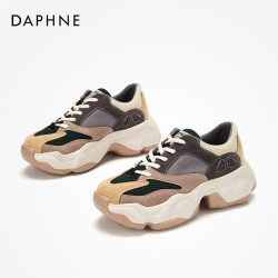 DAPHNE 达芙妮 撞色厚底老爹鞋