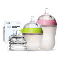 可么多么（COMOTOMO）新生儿宽口径硅胶奶瓶奶嘴套装(250ml 150ml 3滴)韩国原装进口