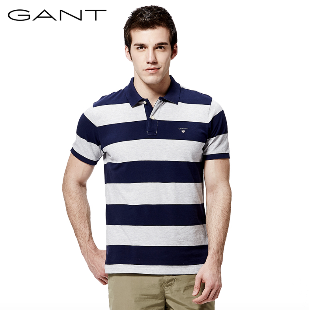 gant甘特222110男士条纹polo衫