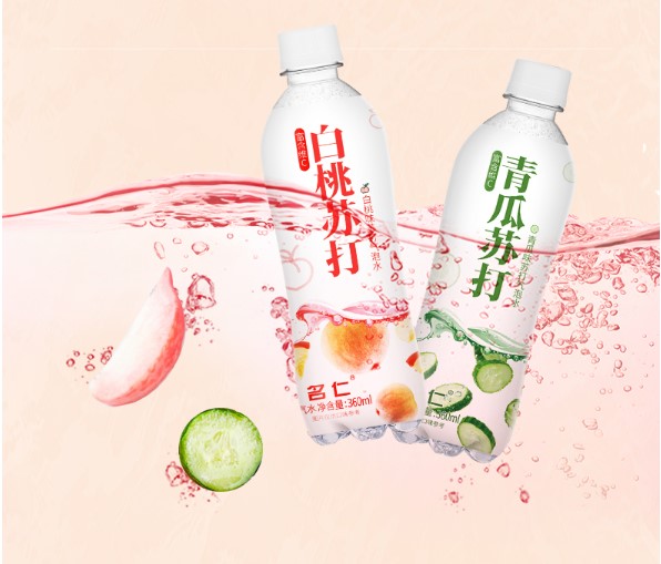 名仁苏打水白桃苏打水气泡水360ml24瓶