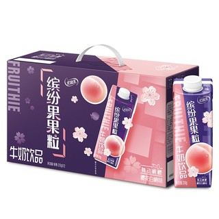 yili 伊利 优酸乳 缤纷果果粒 牛奶饮品 樱花白桃味 210g*12盒 礼盒装