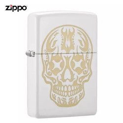 Zippo 之宝 29922-072412 火影骷髅白哑漆彩印 煤油防风火机