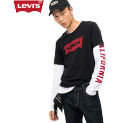 Levi's李维斯男士黑色圆领经典LOGO印花短袖T恤17783-0198Levis 黑色 S