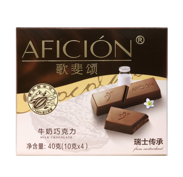 歌斐颂 纯可可脂牛奶巧克力 40g/盒 *17件