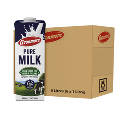 avonmore 高端全脂纯牛奶 1L*6盒 *3件