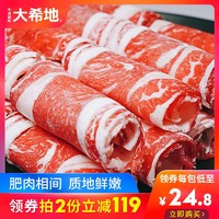大希地新鲜牛肉卷雪花肥牛卷火锅食材配菜冷冻牛肉片套餐250g*4包