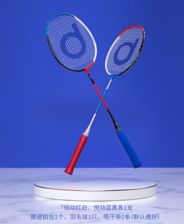 dooot道特家庭娱乐级羽毛球拍两支装