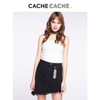 CacheCache2018秋新款  无袖白色简约纯色含棉女款背心小吊带