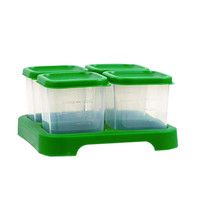 Green Sprouts美国小绿芽玻璃储存盒120ml*4个 绿色