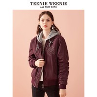 TeenieWeenie小熊冬季女装简约宽松舒适连帽短款休闲上衣