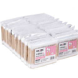化妆棉签1000只棉棒棉花掏耳朵棉球脱卸妆双头白色圆头耳鼻清洁棉棒 1000支装 *2件
