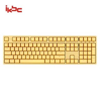 ikbc W210 机械键盘 2.4G无线 游戏键盘 108键 原厂cherry轴 樱桃轴 无线机械键盘 黄色 红轴