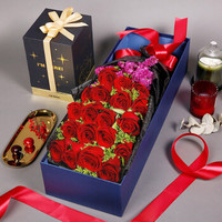 MissMolly鲜花速递红玫瑰花礼盒全国同城闪送老婆女朋友表白求婚生日礼物 【爱的本色】19红玫瑰礼盒