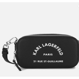 Karl Lagerfeld 卡尔拉格斐 Rue St Guillaume 双拉链小牛皮斜挎包