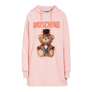 MOSCHINO 莫斯奇诺 时尚新款泰迪熊系列连帽卫衣裙长裙 女款 粉色 40码 E V0453 0527 3224 40