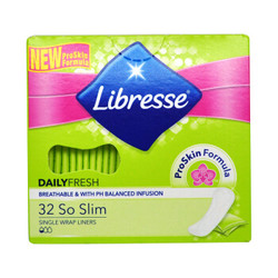  Libresse 薇尔 纯棉卫生巾护垫 无香型 150mm*32片  *4件