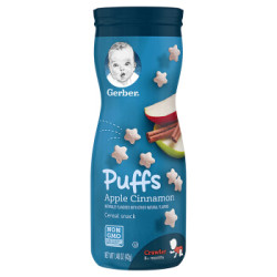 Gerber 嘉宝 婴幼儿星星泡芙三段 苹果肉桂味(8个月以上)42g/罐 *7件