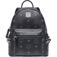 MCM Stark Visetos系列 女士侧边铆钉双肩背包 MMK6SVE41BK001 黑色 迷你