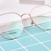 康视顿 不规则纯钛圆框眼镜架 +1.60防蓝光镜片