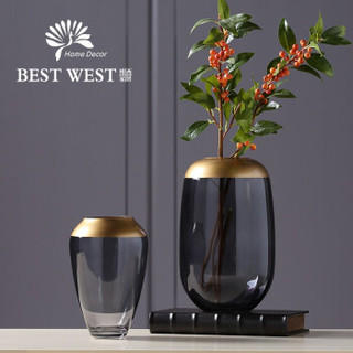 BEST WEST YYC-2125 轻奢玻璃花瓶摆件 19.8*13cm