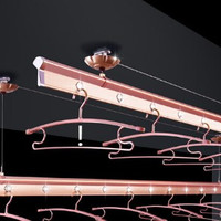 宝优妮 DQ9001-27 手摇升降晾衣架 双杆钻石+喷砂氧化玫瑰金 2.4米