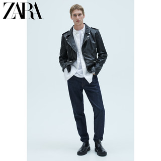 ZARA 新款 男装 拉链真皮皮衣夹克外套 05388401800