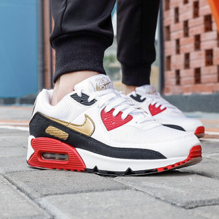 NIKE 耐克 Air Max 90 男士跑鞋 CU3005-171 黑色/白色/红色 37.5