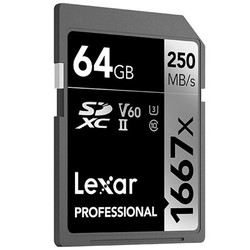 Lexar 雷克沙 Professional 1667x SDXC UHS-II U3 SD存储卡 64GB