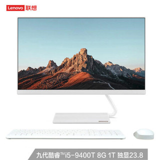 联想（Lenovo）AIO逸 一体机台式电脑23.8英寸（i5-9400T 8G 1T 2G独显 无线键鼠）白