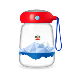 Paul Frank/大嘴猴 可爱玻璃企鹅杯 380ML 四色可选 送杯套