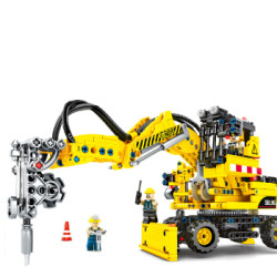 SEMBO BLOCK 森宝积木 工程系列 机械手打桩两用工程车 703701 *2件