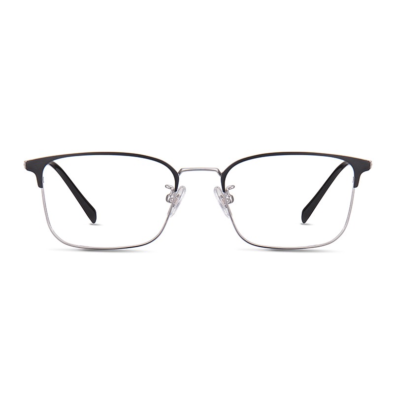 宝岛眼镜框 男士超轻眼镜架 商务钛 黑银近视镜架EP-1022KY-C2-53mm