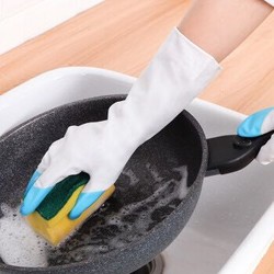 清洁家务薄款防水胶皮手套家用厨房洗衣洗碗耐用乳胶皮手套 随机-S2双 *3件