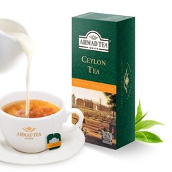 AHMAD 亚曼 英国AHMAD TEA/亚曼进口茶叶斯里兰卡锡兰袋泡红茶2g×25包奶茶用