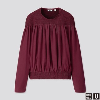 限尺码：UNIQLO 优衣库 U系列 420624 花式打褶上衣