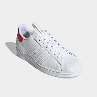 Adidas 三叶草 SUPERSTAR 北京城市联名款 中性运动板鞋 FW2854 亮白/亮日黄/罂粟红 36