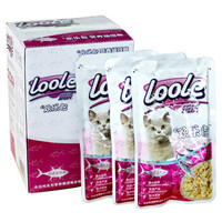 乐乐（loole） 宠物欢乐包 猫湿粮 金枪鱼 100g*10包 *8件