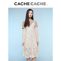 CacheCache吊带连衣裙夏新款仙女超仙甜美长款蕾丝两件套复古裙子